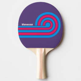Raquete De Ping Pong Listras de Uva Elétrica Retro com Nome
