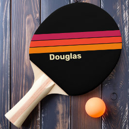 Raquete De Ping Pong Listras de VHS Retrô com Nome