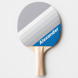 Raquete De Ping Pong Listras do Céu Azul Nublado Esportivo com Nome