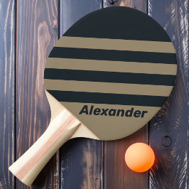 Raquete De Ping Pong Listras do Deserto Esportivo Vintage com Nome