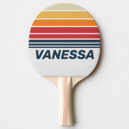 Raquete De Ping Pong Listras do Horizonte do Arco-íris Desbotado Vintag
