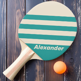 Raquete De Ping Pong Listras do Vento Marinho Esportivo Vintage com Nom