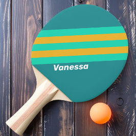 Raquete De Ping Pong Listras dos Mares Ensolarados com Nome
