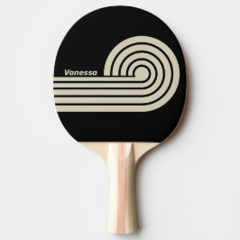 Raquete De Ping Pong Listras Duplas Curl Retro Meia-Noite com Nome