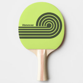 Raquete De Ping Pong Listras Duplas em Cabelo com Fade de Musgo Retrô c