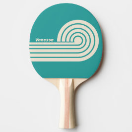 Raquete De Ping Pong Listras Duplas em Cabelo Ondulado Retro Sea Breeze