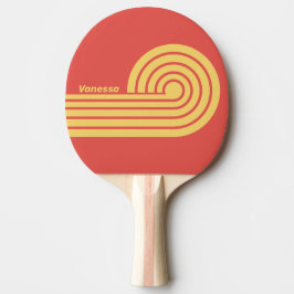 Raquete De Ping Pong Listras Duplas em Curl do Pôr do Sol Surf Retro co
