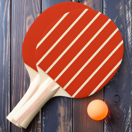 Raquete De Ping Pong Listras e Cor Sólida de Laranja Sangue
