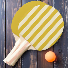 Raquete De Ping Pong Listras e Cor Sólida em Limão Queimado Polo