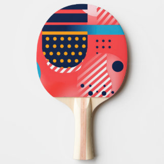 Raquete De Ping Pong Listras e formas em cores vivas
