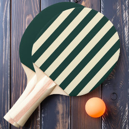 Raquete De Ping Pong Listras e Sólido em Verde Salvia no Polo