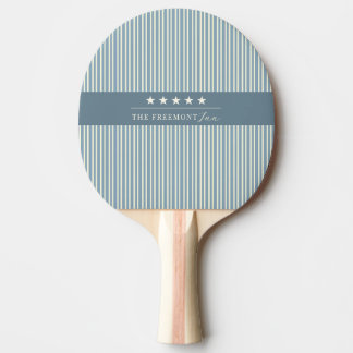 Raquete De Ping Pong Listras Estrelas Creme Azul