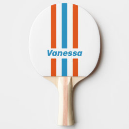 Raquete De Ping Pong Listras Finas Nostálgicas de Verão com Nome