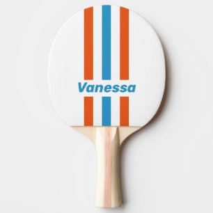 Raquete De Ping Pong Listras Finas Nostálgicas de Verão com Nome