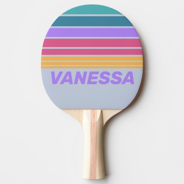 Raquete De Ping Pong Listras Horizontais Sonho Pensamento Macio com Nom (Frente)