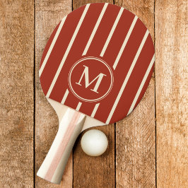 Raquete De Ping Pong Listras Monogram Color Terracota Queimada