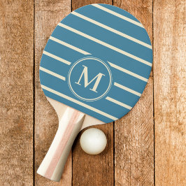 Raquete De Ping Pong Listras Monogram Cor Água-Profunda