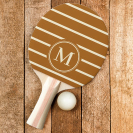 Raquete De Ping Pong Listras Monogram Cor de Areia Queimada