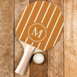 Raquete De Ping Pong Listras Monogram Cor de Mel Queimado