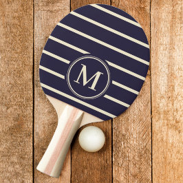 Raquete De Ping Pong Listras Monogram Cor Oceano Meia-Noite