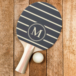 Raquete De Ping Pong Listras Monograma Cor Cinza Mediterrâneo