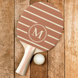 Raquete De Ping Pong Listras Monograma Cor Rosa Pálido