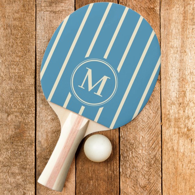 Raquete De Ping Pong Listras Monogramadas Cor Aqua Splash (Criador carregado)