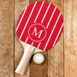 Raquete De Ping Pong Listras Monogramadas Cor Rosa Cereja Selecionada