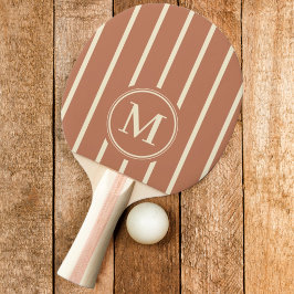 Raquete De Ping Pong Listras Monogramadas Cor Rosa Pálido