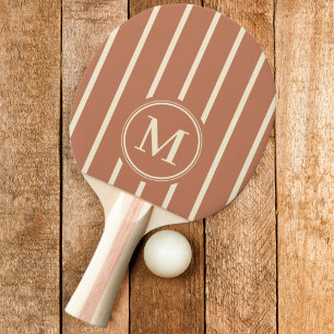 Raquete De Ping Pong Listras Monogramadas Cor Rosa Pálido