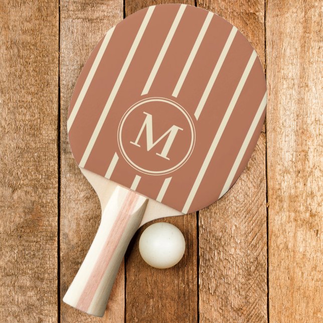 Raquete De Ping Pong Listras Monogramadas Cor Rosa Pálido (Criador carregado)