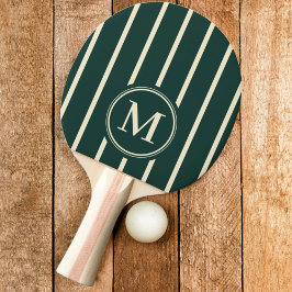 Raquete De Ping Pong Listras Monogramadas na cor Verde Salvia