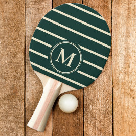 Raquete De Ping Pong Listras Monogramáticas Cor Verde Salvia
