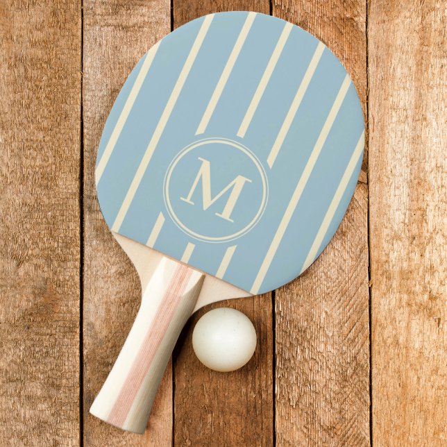 Raquete De Ping Pong Listras Monogramma Cor Céu Claro (Criador carregado)
