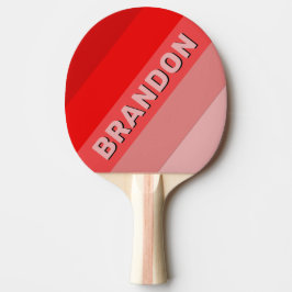 Raquete De Ping Pong Listras Negras com Nome Degradê Carmesim