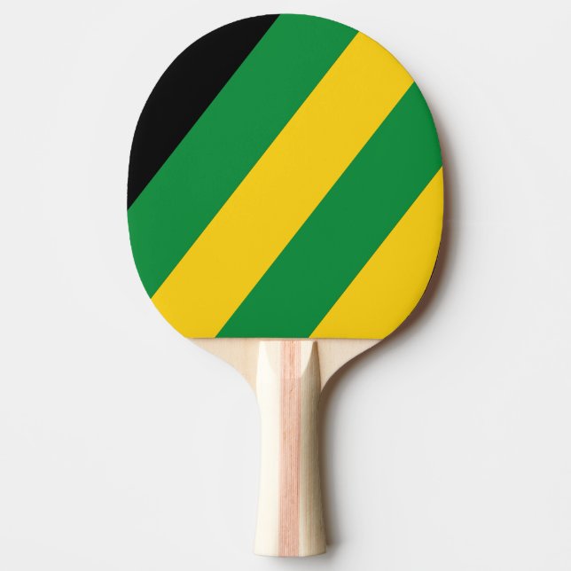 Raquete De Ping Pong Listras Negras em Palma Tropical Retro (Frente)
