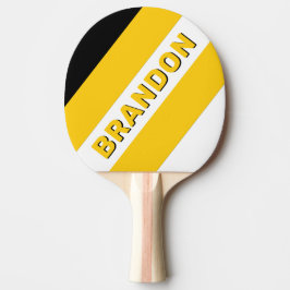 Raquete De Ping Pong Listras Negras Nostálgicas do Bumblebee com Nome