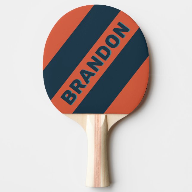 Raquete De Ping Pong Listras Negritas com Salpicos em Azul Turquesa com (Frente)