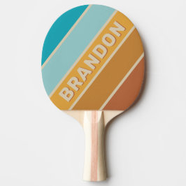 Raquete De Ping Pong Listras Ousadas Arco-íris do Deserto Vintage com N