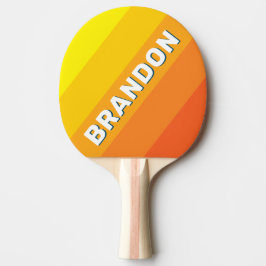 Raquete De Ping Pong Listras Ousadas do Sol do Mar Vintage com Nome