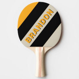 Raquete De Ping Pong Listras Ousadas do Zangão Retro com Nome