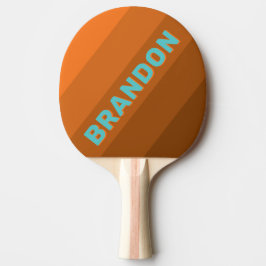 Raquete De Ping Pong Listras Ousadas em Azul Turquesa no Deserto com No