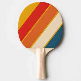 Raquete De Ping Pong Listras Ousadas Mostarda Retro
