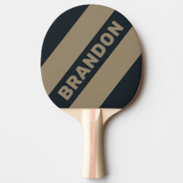 Raquete De Ping Pong Listras Ousadas Três Deserto Retro com Nome