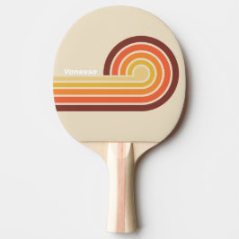 Raquete De Ping Pong Listras Retrô com Nome