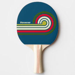 Raquete De Ping Pong Listras Retrô de Rugby com Nome