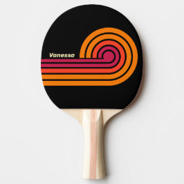 Raquete De Ping Pong Listras Retro VHS com Nome