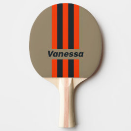 Raquete De Ping Pong Listras Verticais de Deserto Retrô com Nome