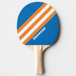 Raquete De Ping Pong Listras Vintage da Nova Amsterdam com Nome