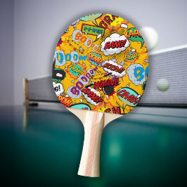 Raquete De Ping Pong Livro de Quadrinhos Tipográfico Moderno Colorido